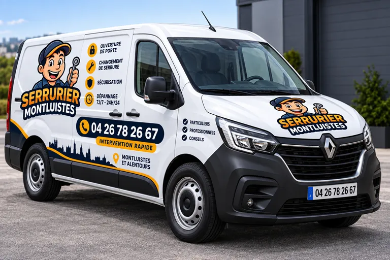 Camion Serrurier Montluistes prêt à intervenir