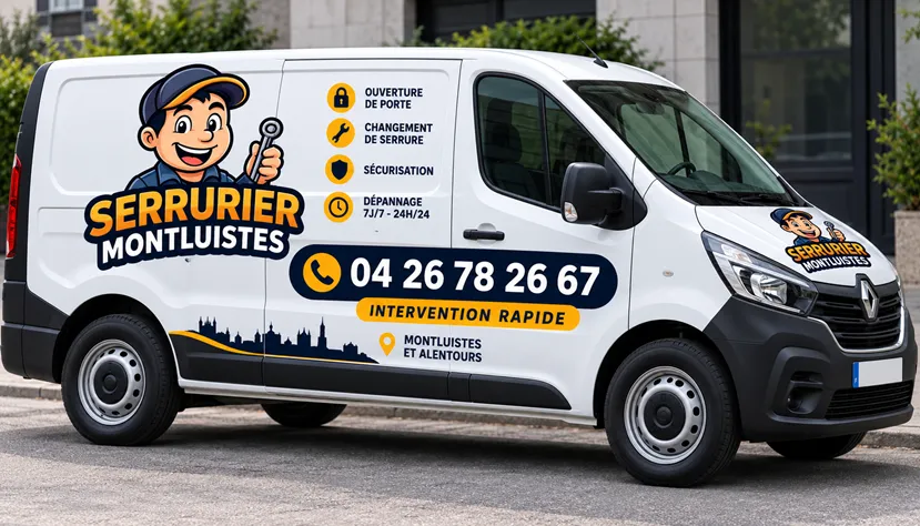Camion Serrurier Montluistes prêt à intervenir